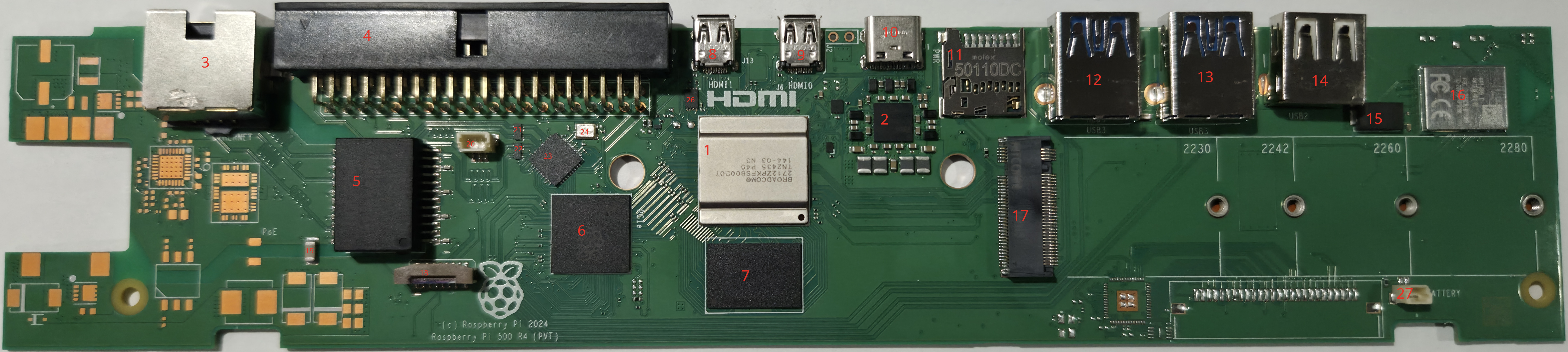 Pi 500 Top Components